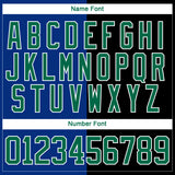 Custom Black Kelly Green Royal-White Split Fashion Hockey Lace Neck Jersey