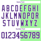 Custom Pea Green Purple-White Split Fashion Hockey Lace Neck Jersey