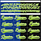 Custom Black Neon Green Royal-White Split Fashion Hockey Lace Neck Jersey