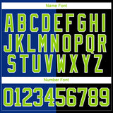 Custom Black Neon Green Royal-White Split Fashion Hockey Lace Neck Jersey