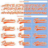 Custom Light Blue Orange-White Split Fashion Hockey Lace Neck Jersey