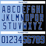 Custom Black Royal Light Blue-White Split Fashion Hockey Lace Neck Jersey