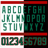 Custom Black Kelly Green White-Red Split Fashion Hockey Lace Neck Jersey