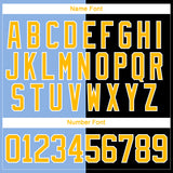 Custom Black Gold Light Blue-White Split Fashion Hockey Lace Neck Jersey