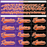 Custom Black Orange Purple-White Split Fashion Hockey Lace Neck Jersey