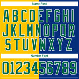 Custom Royal Kelly Green Yellow-White Split Fashion Hockey Lace Neck Jersey