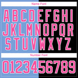 Custom Black Pink Powder Blue-White Split Fashion Hockey Lace Neck Jersey