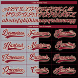 Custom Black Crimson Gray-Cream Split Fashion Hockey Lace Neck Jersey