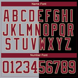 Custom Black Crimson Gray-Cream Split Fashion Hockey Lace Neck Jersey