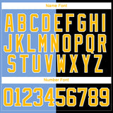 Custom Black Gold Powder Blue-White Split Fashion Hockey Lace Neck Jersey