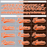 Custom Brown Orange Gray-White Split Fashion Hockey Lace Neck Jersey