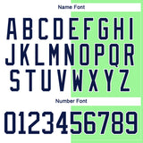 Custom Pea Green Navy-White Split Fashion Hockey Lace Neck Jersey