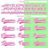 Custom Pea Green Pink-White Split Fashion Hockey Lace Neck Jersey