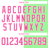 Custom Pea Green Pink-White Split Fashion Hockey Lace Neck Jersey