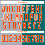 Custom Teal Orange Gray-White Split Fashion Hockey Lace Neck Jersey