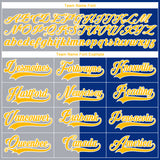 Custom Royal Gold Gray-White Split Fashion Hockey Lace Neck Jersey