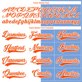 Custom Powder Blue Orange-White Split Fashion Hockey Lace Neck Jersey