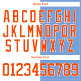Custom Powder Blue Orange-White Split Fashion Hockey Lace Neck Jersey