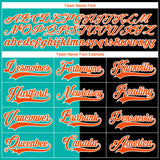 Custom Black Orange Aqua-White Split Fashion Hockey Lace Neck Jersey