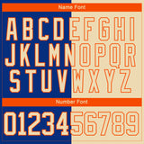 Custom Cream Royal-Orange Split Fashion Hockey Lace Neck Jersey