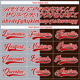 Custom Brown Red Gray-White Split Fashion Hockey Lace Neck Jersey