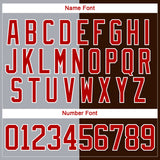 Custom Brown Red Gray-White Split Fashion Hockey Lace Neck Jersey