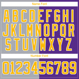 Custom Purple Gold Gray-White Split Fashion Hockey Lace Neck Jersey