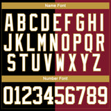 Custom Crimson White Black-Old Gold Split Fashion Hockey Lace Neck Jersey