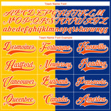 Custom Royal Orange Yellow-White Split Fashion Hockey Lace Neck Jersey