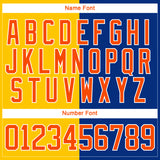 Custom Royal Orange Yellow-White Split Fashion Hockey Lace Neck Jersey