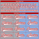 Custom Light Blue Red Gray-White Split Fashion Hockey Lace Neck Jersey