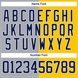 Custom Yellow Navy Gray-White Split Fashion Hockey Lace Neck Jersey