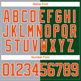 Custom Green Orange Gray-White Split Fashion Hockey Lace Neck Jersey