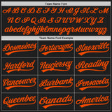 Custom Black Orange-White Split Ripped Pattern Baseball Pullover Sweatshirt Hoodie