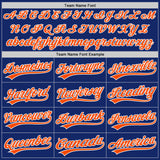 Custom Royal Orange-White Split Ripped Pattern Baseball Pullover Sweatshirt Hoodie