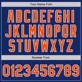 Custom Royal Orange-White Split Ripped Pattern Baseball Pullover Sweatshirt Hoodie
