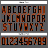 Custom Steel Gray Black-Orange Hockey Lace Neck Jersey