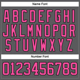 Custom Steel Gray Pink-Black Hockey Lace Neck Jersey