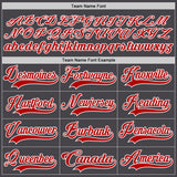 Custom Steel Gray Red-White Hockey Jersey