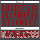 Custom Steel Gray Red-White Hockey Jersey