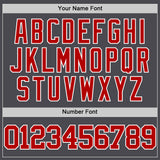 Custom Steel Gray Red-White Authentic Basketball Jersey