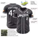 Custom Steel Gray White Authentic Baseball Jersey