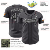 Custom Steel Gray Black-White Authentic Baseball Jersey