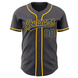 Custom Steel Gray Royal-Gold Authentic Baseball Jersey