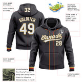 Custom Stitched Steel Gray White-Old Gold Baseball Pullover Sweatshirt Hoodie