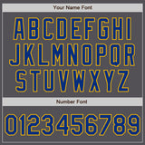 Custom Steel Gray Royal-Gold Authentic Baseball Jersey
