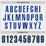 Custom White Royal-Old Gold Block Stripes Lines Kansas City Style Authentic Baseball Jersey