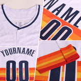 Custom White Black Vegas Gold-Orange Block Stripes Lines San Francisco Style Authentic Baseball Jersey