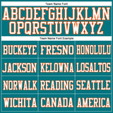 Custom Teal White-Orange Mesh Authentic Football Jersey