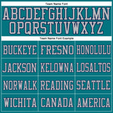 Custom Teal Gray-Navy Mesh Authentic Football Jersey